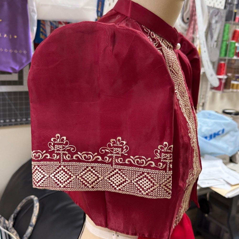 Embroidered Red Blouse - Picture 3 of 3